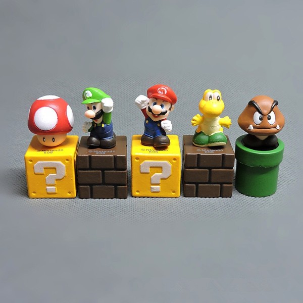 No name 5 Stk/sæt Super Mario Bros Spil Action Figurer Legetøj Luigi Yos