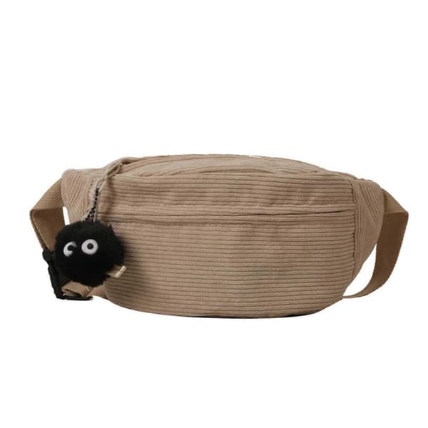 (Khaki)2023 UUSI Fanny Pack yhteensopiva naisten tyttöjen kanssa Crossbody-vyötärölaukku Rintalaukut Muoti vakosamettilaukut Monipuolinen yksivärinen 