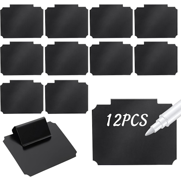 Kurv Etikett Klips På 12 STK, for Oppbevaringsbokser, Avtakbare Svarte Matkurver Markør Klips På Etiketter, for Beholdere Organisering