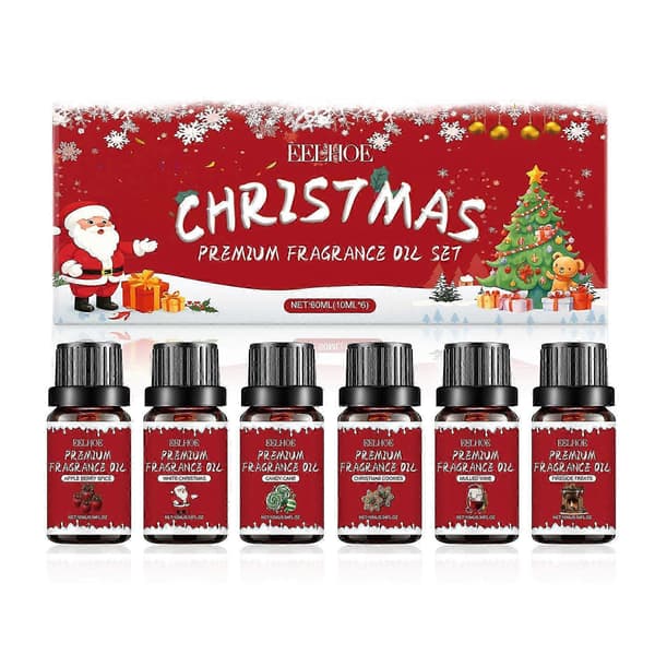 Juldoftoljeset, 6 Premium Juldoftoljor för Diffuser, Ljustillverkning - Merry Berry Christmas, Julbrasdoftolja G