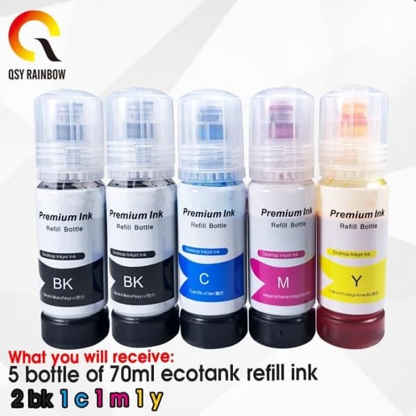 5 EcoTank blækflasker til Epson L3150 L3110 104 502 512 504 printer EcoTank blæk ET2700 ET2750 ET3700 [6FD3236]