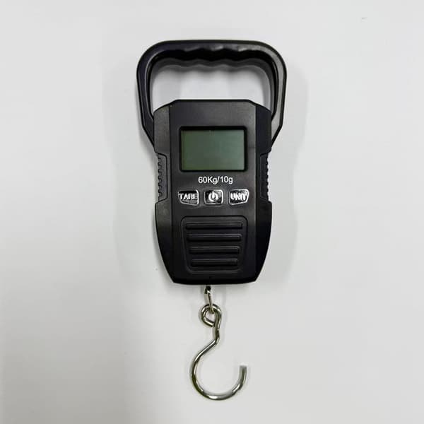 Digital bagagevægt, digital vægt, hænge vægt, forsendelsesvægt, 60 kg bagagevægt med stort håndtag, baggrundsbelyst LCD-display, postbagagevægt