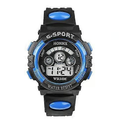 Klassisk herre- og drengeur med dato, alarm, stopur, sporty LED digitalt gummieur