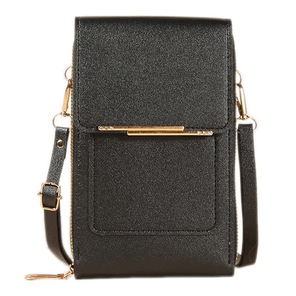 Varkaudenesto laukku RFID-estopuhelinlaukku Crossbody naisille kosketusnäytöllä Mini puhelin Crossbody musta