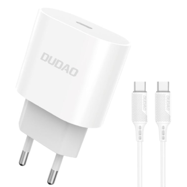 Dudao Fixed Wall Charger Pd 20w + Type-c Kabel 2m - Hvid