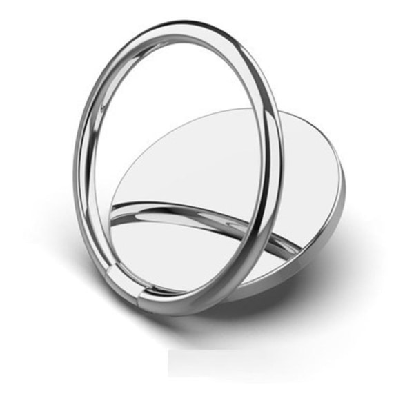 A-One Brand Rund Ring Holder Til Mobiltelefon - Sølv Silver