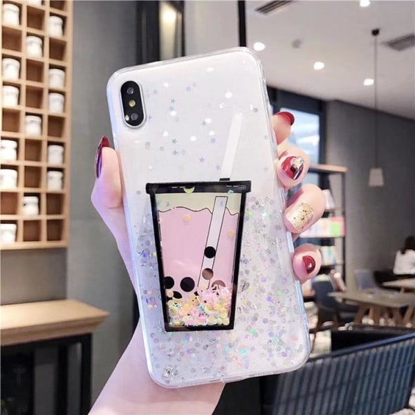 A-One Brand Iphone 11 Mobilcover Boba Milk Tea Pailletter - Hvid