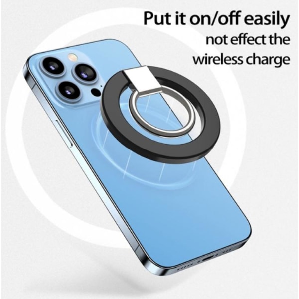 A-One Brand Magsafe Magnetisk Ring Holder Til Mobiltelefon - Hvid