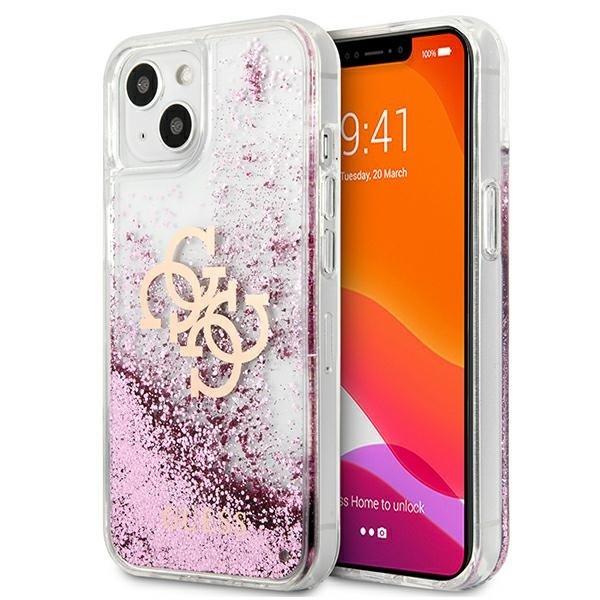 Guess 4g Big Liquid Glitter Cover Iphone 13 Mini Pink