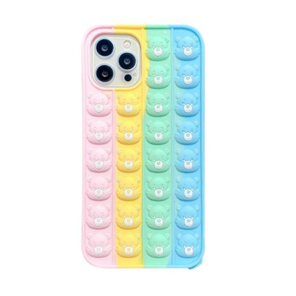 Fidget Toys Multicolor Bear Faces Pop It Cover Til Iphone 7/8 / Se 2020