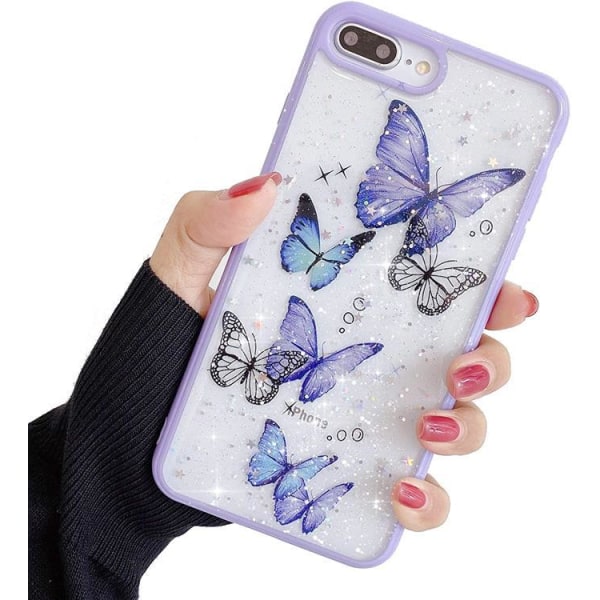 A-One Brand Bling Star Butterfly Cover Til Iphone 7/8 / Se 2020 - Lilla