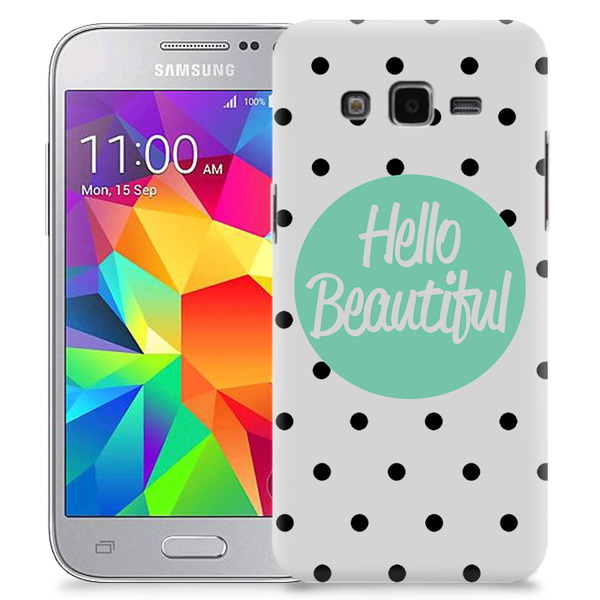TheMobileStore Print Cases Skal Till Samsung Galaxy Core Prime - Hello Beautiful Turkos