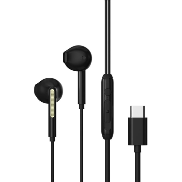 Devia USB-C / TYP-C Kontakt In-Ear Hi-Fi Hörlurar med Mikrofon Svart