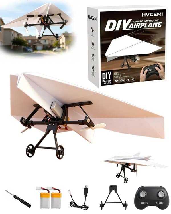 RC Papirflymotor Kit DIY Model Fly Startbygningssæt med Gyrostabilisator Dobbelte Propeller Sammenfoldelig Elektrisk Fjernbetjening