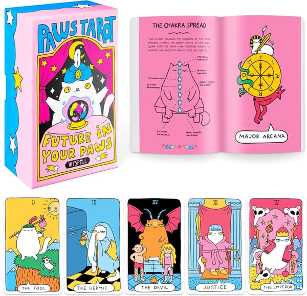 Kissatarotkortit opaskirjalla - Ainutlaatuinen 78 kortin tarotpakka - Aloittelijaystävällinen - Kauniit ja modernit tarotpakat kissanystäville ja harr