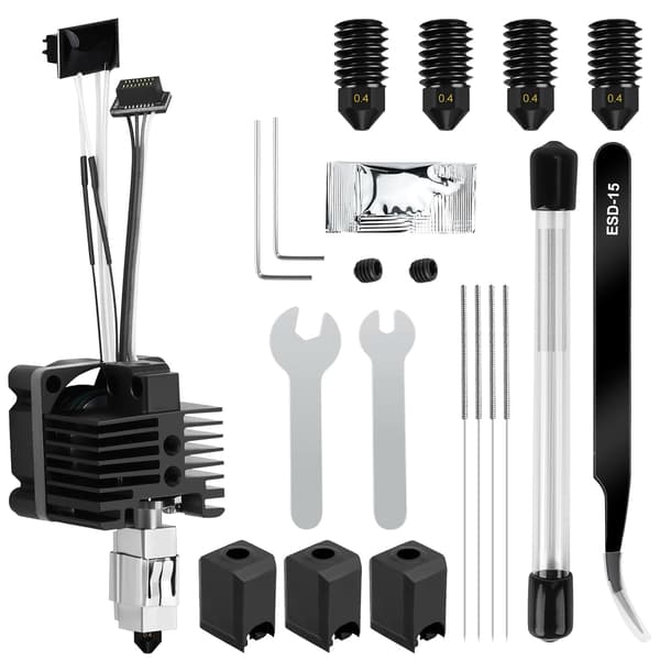 Hotend Kit för Bambu Lab P1P/P1S, 3D-skrivare Komplett Monterings Hot End med Fläkt, P1S Härdat Stål 0.4mm Munstycke Hög Hastighet & Temperatur