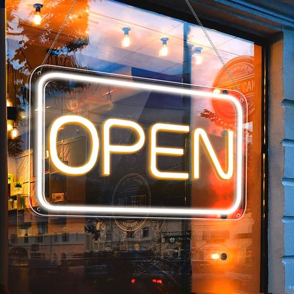 Aukioloajat yrityksille, LED Neon Aukioloaika -kyltti, valaistut aukioloaika -kyltit ON/OFF-kytkimellä baareihin, myymälöihin, kahviloihin, hotelleihi