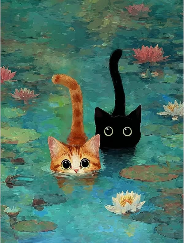 Sorte Kat Diamantkunst Sæt til Voksne, 5D DIY Orange Kat Diamantmaleri Sæt til Begyndere, Diamantprikker Fuld Bore Håndværk Ædelsten Kunst til Vægindr