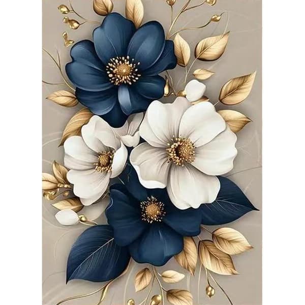 Blomster Diamantkunst Sæt til Voksne, Gør-det-selv 5D Diamantmaleri Sæt til Begyndere, Blomster Fuld Rund Bore Diamant Prikker Malerier Ædelsten Kunst