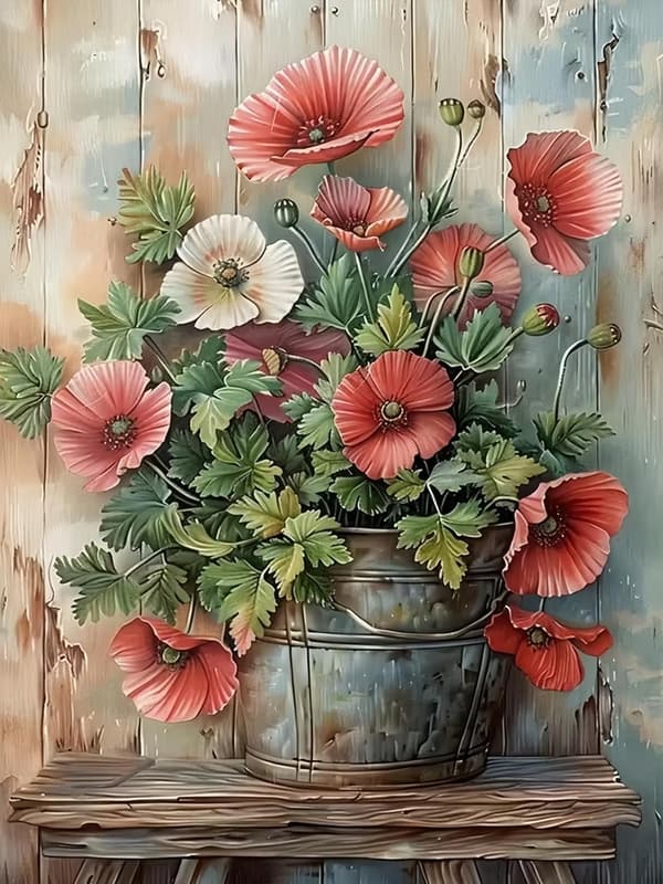 5D Diamantmalingssett for voksne, Blomster Diamantkunst for nybegynnere, DIY Full Rund Drill Mal etter Diamanter Prikk Gem Kunst for voksne, Hjemmeveg