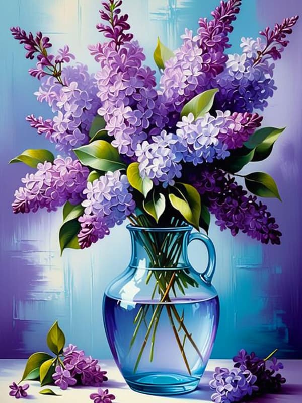 Blomster Diamant Kunst Sæt til Voksne - Blomster Diamant Maleri Sæt til Voksne, Vase Diamant Kunst Sæt, DIY Blomster Ædelsten Kunst DIY Hjem Vægdekora