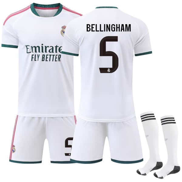 2026-2027 Real Madrid Hjemmetrøje Børn Voksen Fodboldtrøje Nr. 5 Bellingham NR.5 NR.5 Voksen M