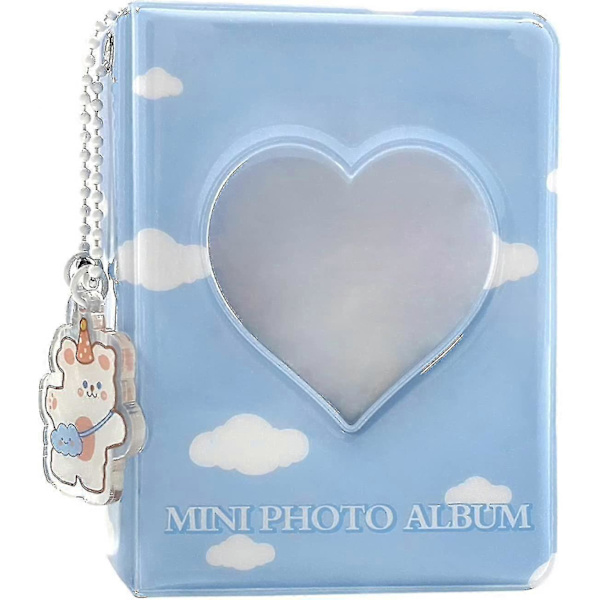 3-tommers Kpop Fotokortholder Mini Album - Sommerfugl Kjærlighet Hjerte Hul 40 Lommer Navnekortbok med Anheng