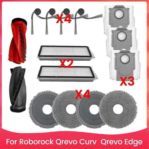 [SC]for Qrevo Curv, Qrevo Edge Robot Vacuum Cleaner Accessories Main Brush Side Brush Hepa Filter Mop Cloth Dust Bags-Perfect
