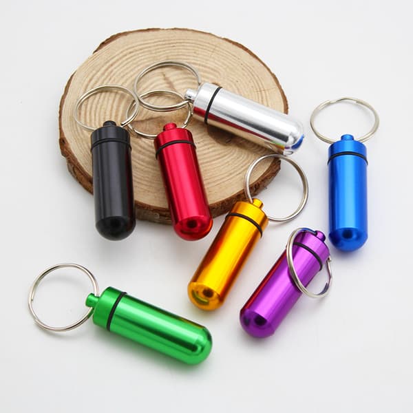 9 stk. Pillboks i aluminium, vanntett liten pillboksbeholder i aluminium Lomme Medisin Fob Beholdere for utendørs reise