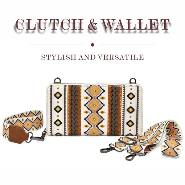 Bøhmisk etnisk stil europeisk og amerikansk retro glidelås clutch/lommebok i kanvas