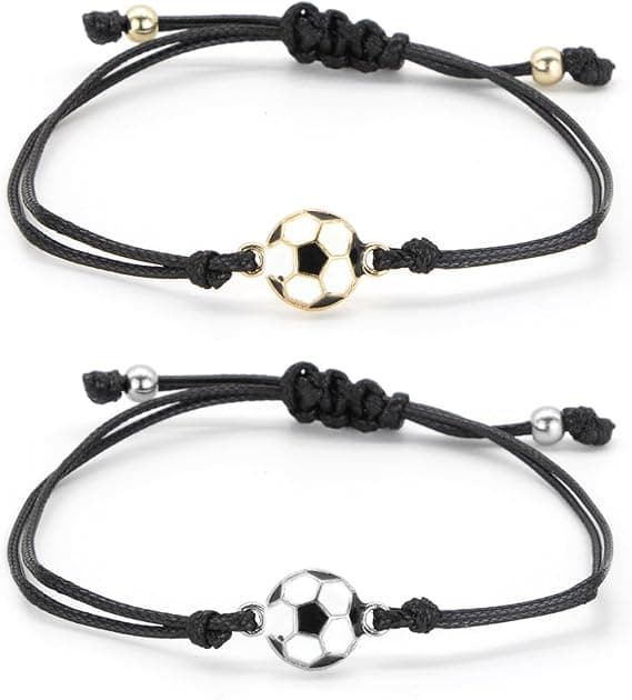 Fodbold Armbånd Bedste Ven Armbånd Justerbart Fodbold Charm Venskab Flettet Reb Armbånd Fodbold Party Bags Fyld Fodboldgaver