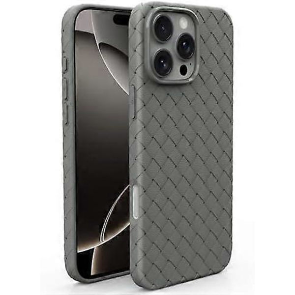 Kompatibel med iPhone 16 Pro Max Skal, Värmeavledning och Andningsbart, Lättviktigt och Fallsäkert med Trendig Vävd Mönsterdesign