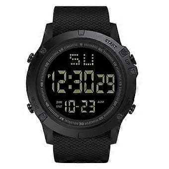 Herre Militær Digitalur LED Skærm Sports Stort Urskive Vandtæt Armbåndsur