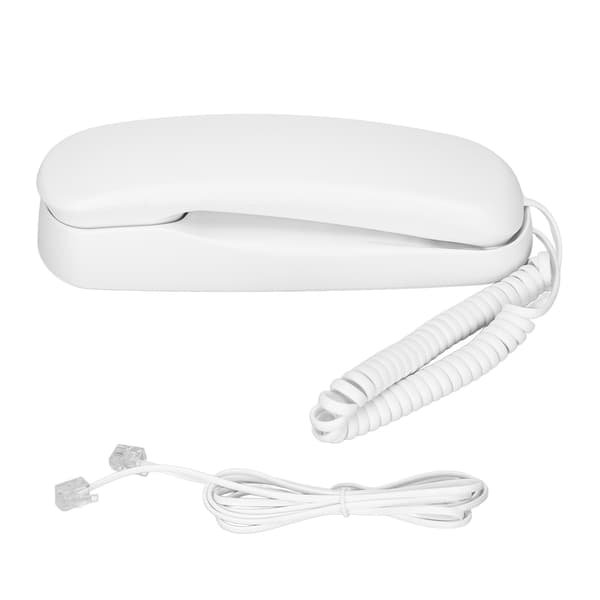 Fasttelefon med ledning for hjemmet, enkel og lett å bruke analog telefon med belyste taster og pausefunksjon, bord- og veggmonterbar telefon for