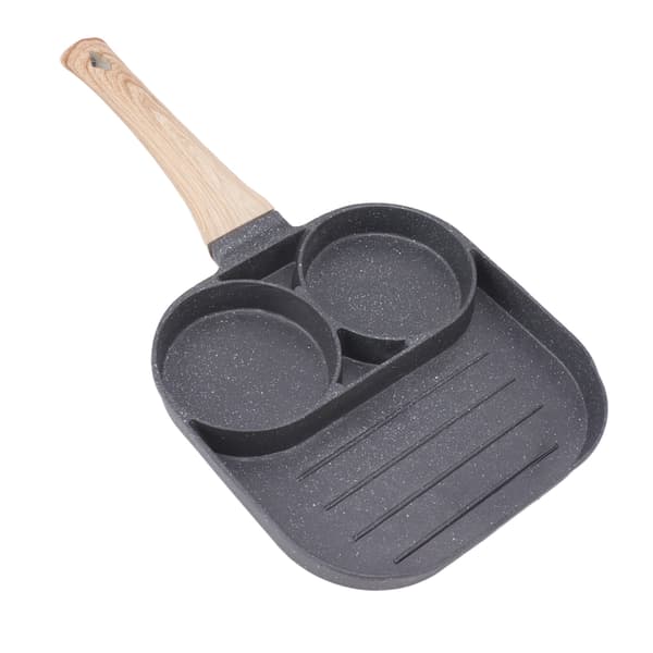 3-in-1 jaettu paistinpannu, tarttumaton, moniosainen paistinpannu, helppo puhdistaa, tarttumaton munapannu, monipuolinen aamiaispannu, nopea ja tasain