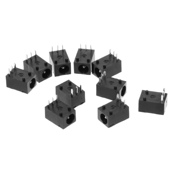 10 stk. DC-003 3,5x1,3 mm til DC-strømstik, fatningsstik, 3-benet panelmonteringsstik