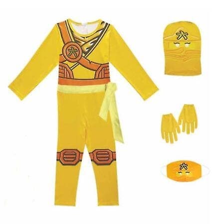 Børn Anime Phantom Cosplay Kostume Hættetrøjer Ninja Super Blå 130cm gul - Perfekt gul.I gul
