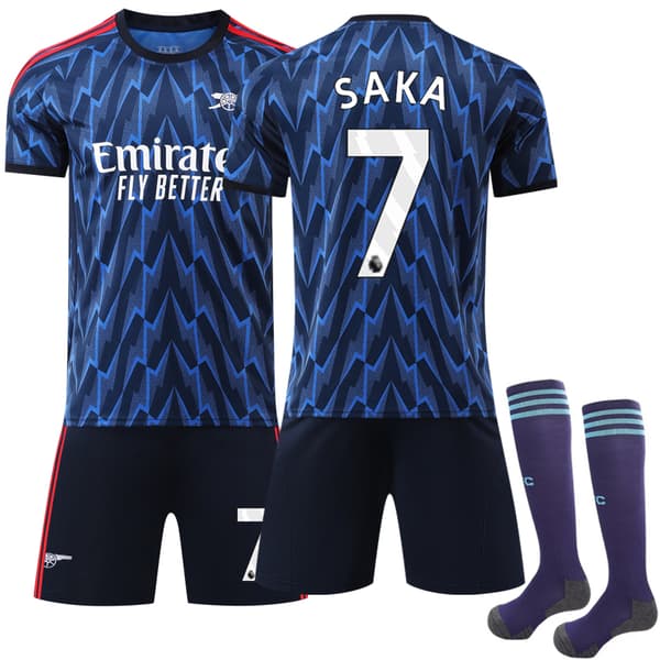 25-26 Arsenal Udebane Børn Voksen Fodboldtrøje Nr. 7 Saka