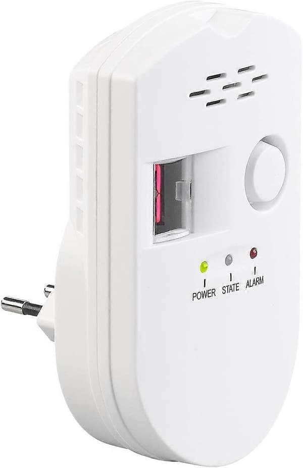 Naturgasdetektor: Plug-in multi-gasdetektor til naturgas og LPG, 85, til kulilte, naturgas & LPG, 85 DB (gassensor) (FMY)