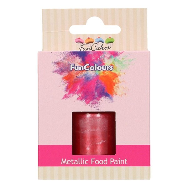 FunCakes Funcakes Funcolours Metallic Food Paint Cerise 30ml Pink