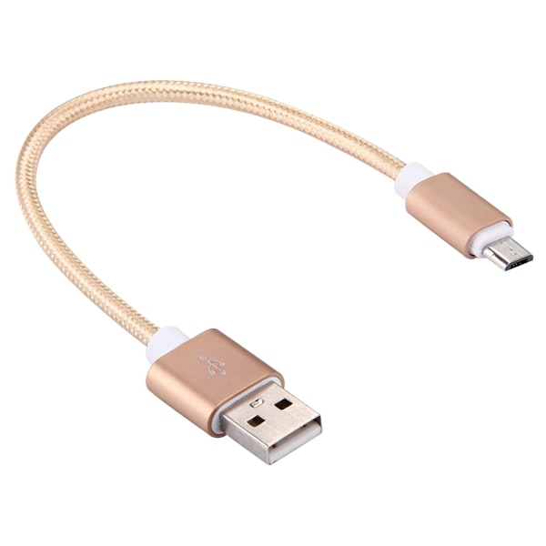 2a Micro Usb-laddare Med Tygkabel 20 Cm Guld