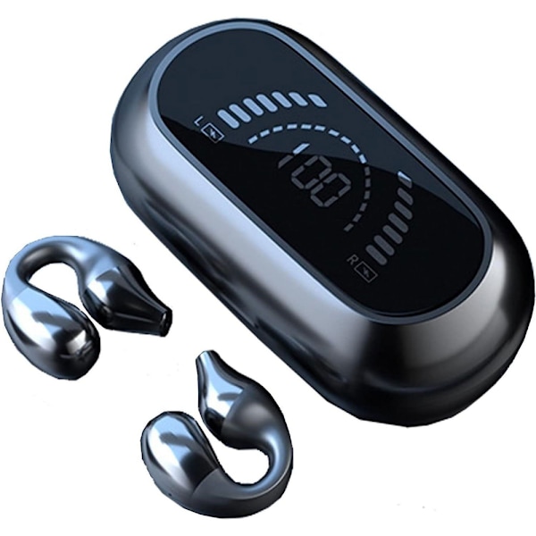 #(Svart) øreklips benledning hodetelefoner Bluetooth 5.3 trådløse hodetelefoner#