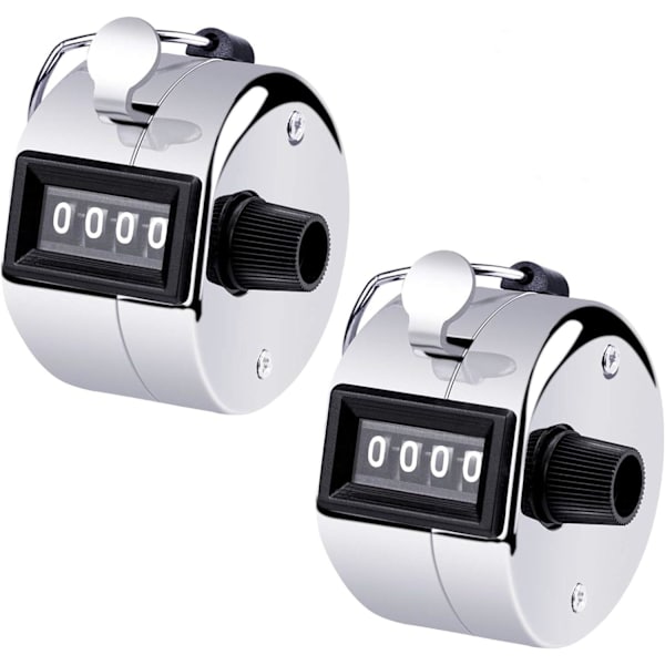 Manuell Mekanisk Personräknare 4-Siffrig Klicka-Räknare 2-Pack