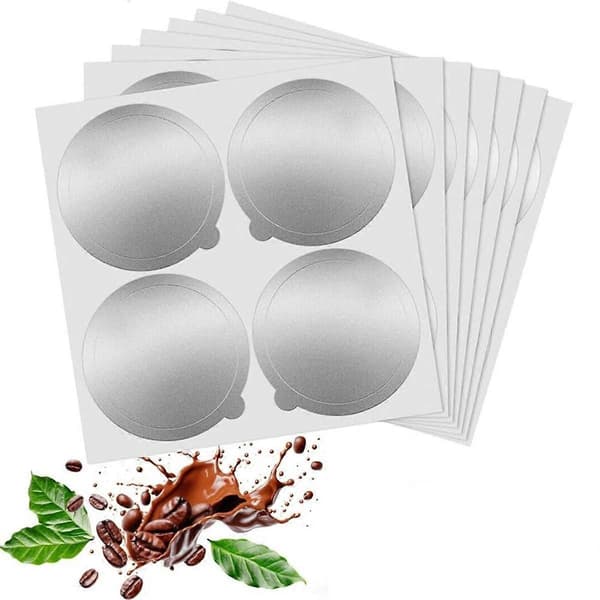 Aluminiumsfolielåg til genbrug af kapsler - til Vertuoline og Vertuo - Genanvendelige kaffekapselovertræk (100 stk.)