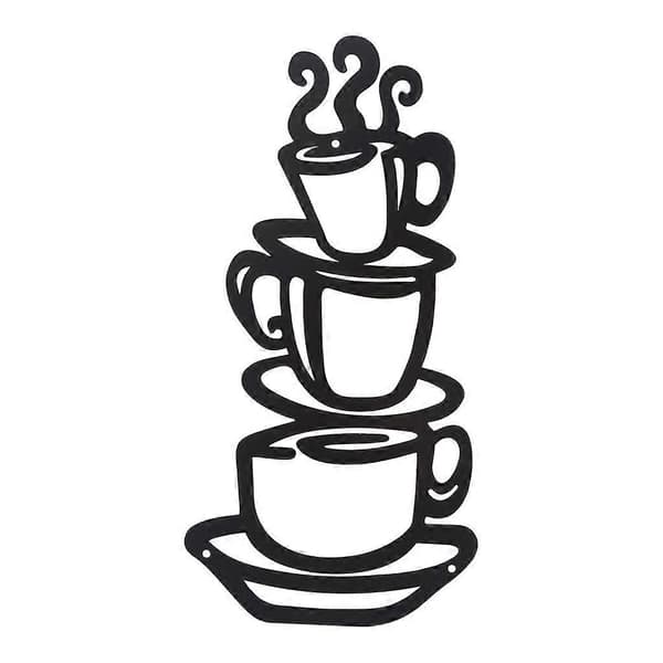 Kaffekop Vægkunst Metal Dekor Skilt Cafe Tema Skulpturer Køkken Restaurant