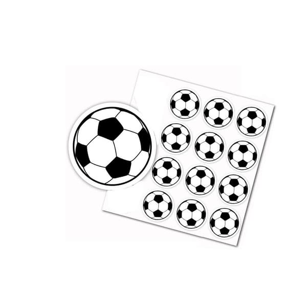 #40 st Fotbollsstickers Barnkalas Dekoration Runda Skivor med Små Fotbollar 3cm 3 Stilar Slumpmässigt#