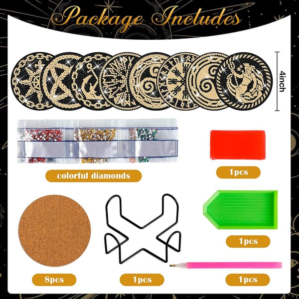 8 stk gjenbrukbare DIY Tarot maling underlag, Tarot underlagsett med