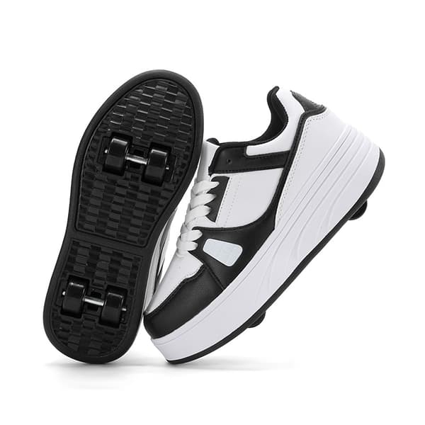 Rullskridskor för barn flickor pojkar avtagbara hjul mode sneakers vit svart
