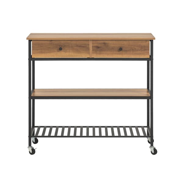 SoBuy Køkkenø med 1 skuffe i mørkebrun 100x45x92.5cm, industriel FKW112-PF
