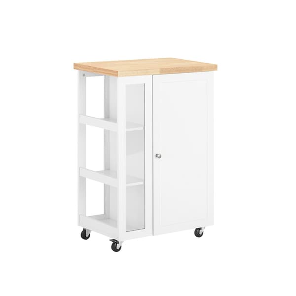 SoBuy Køkkenvogn med 1 dør i hvid 60x40x90cm, funktionel FKW75-WN